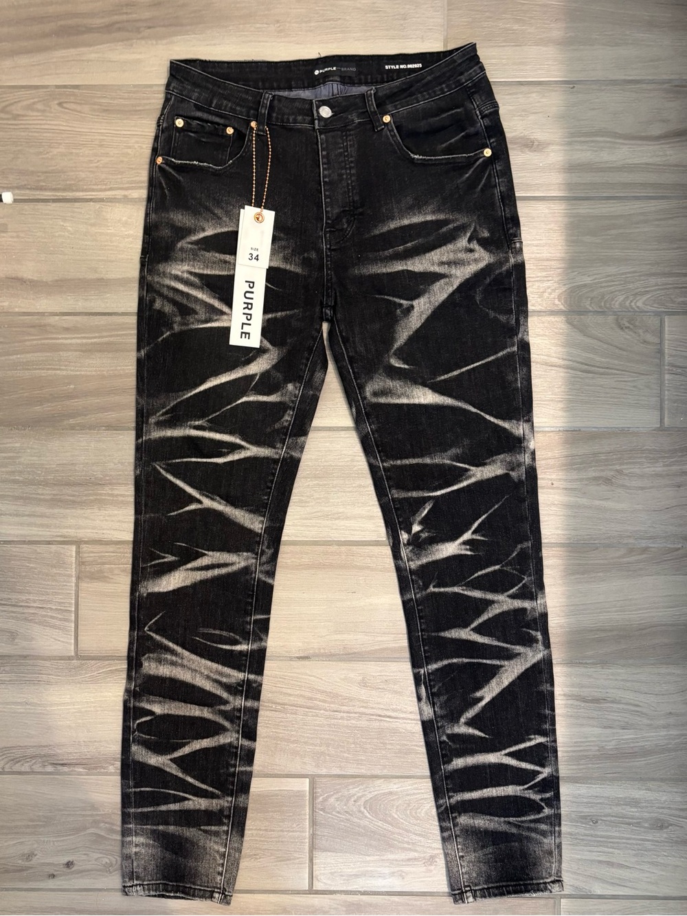 Purple brand Acid-Wash Black Skinny Jeans
